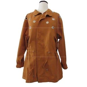 Love Tree Jacket Mustard Gold Grommet Street Chic Size L